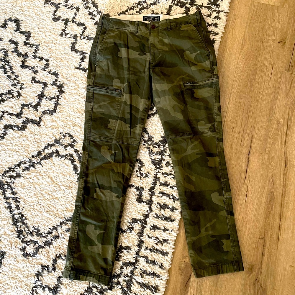 Vintage Abercrombie and fitch Landon slim camo heavyweight chinos streetwear 32